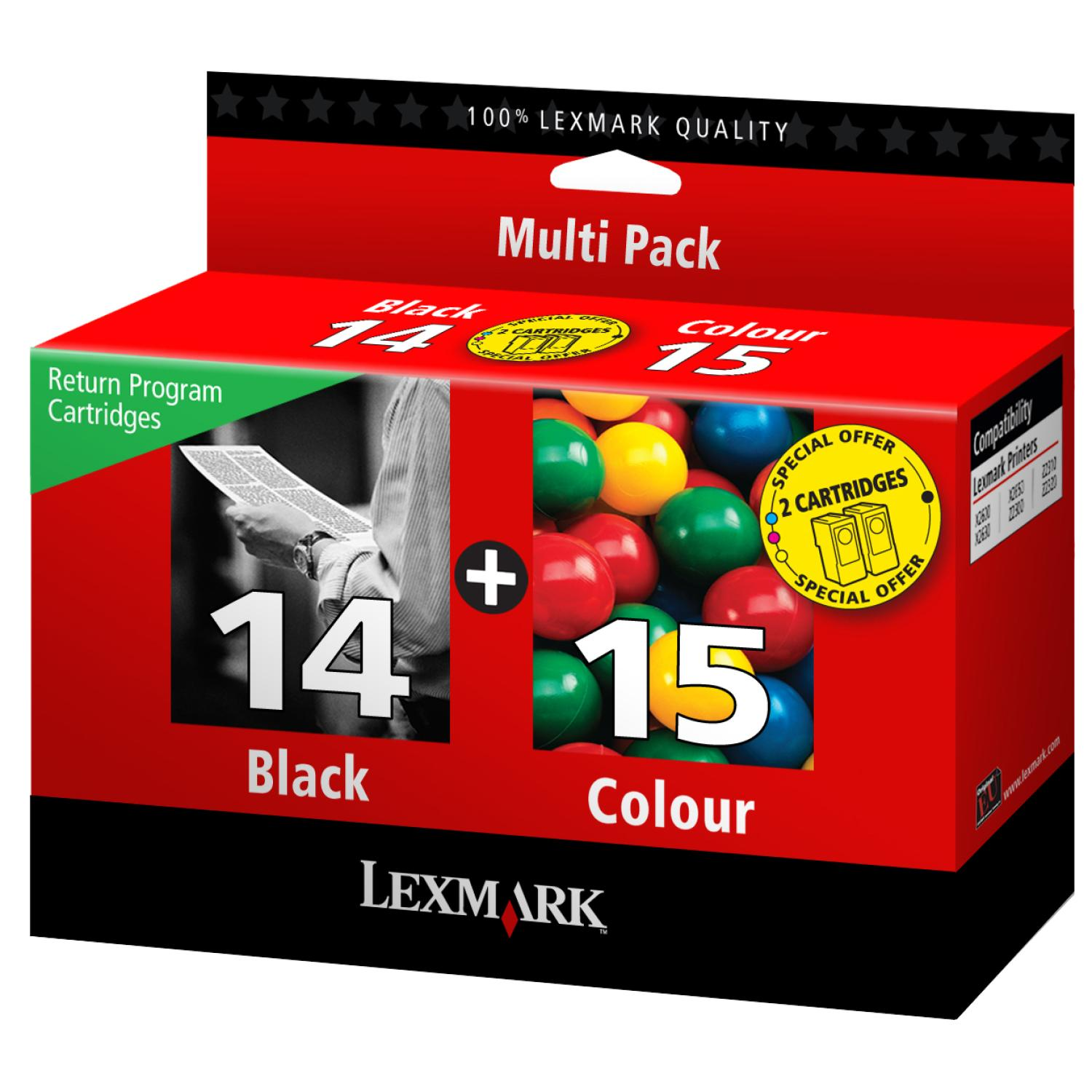 LEXMARK Nr. 14 + 15 Tintenpatrone mehrfarbig (0080D2979)