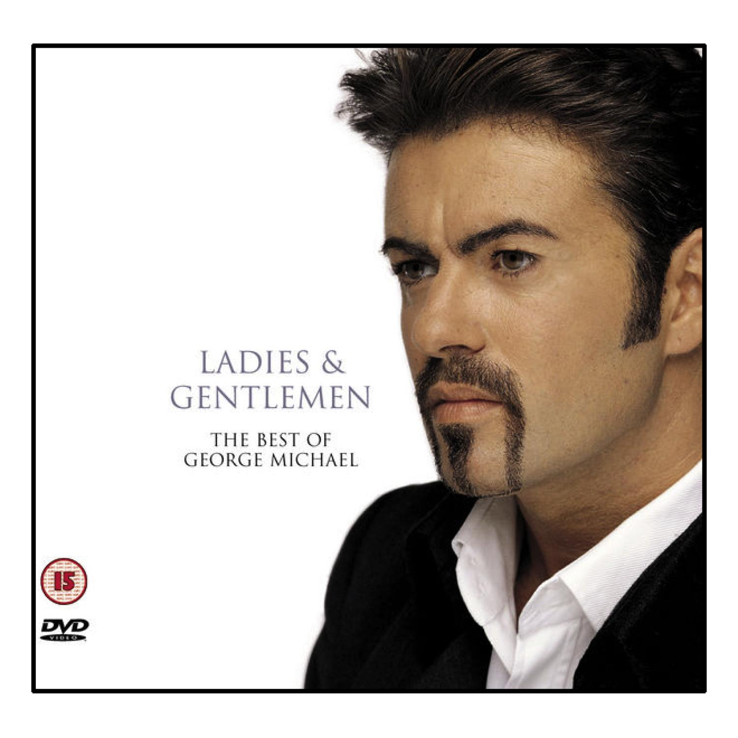 Albumcover: Ladies & Gentlemen, The Best of George Michael. Ein Mann in einem schwarzen Anzug.