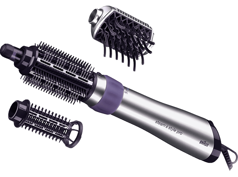 Moldeador de pelo - Braun 63536710 Ass 1000 Pro, Seca, Peina, Refresca, Con vapor, Negro