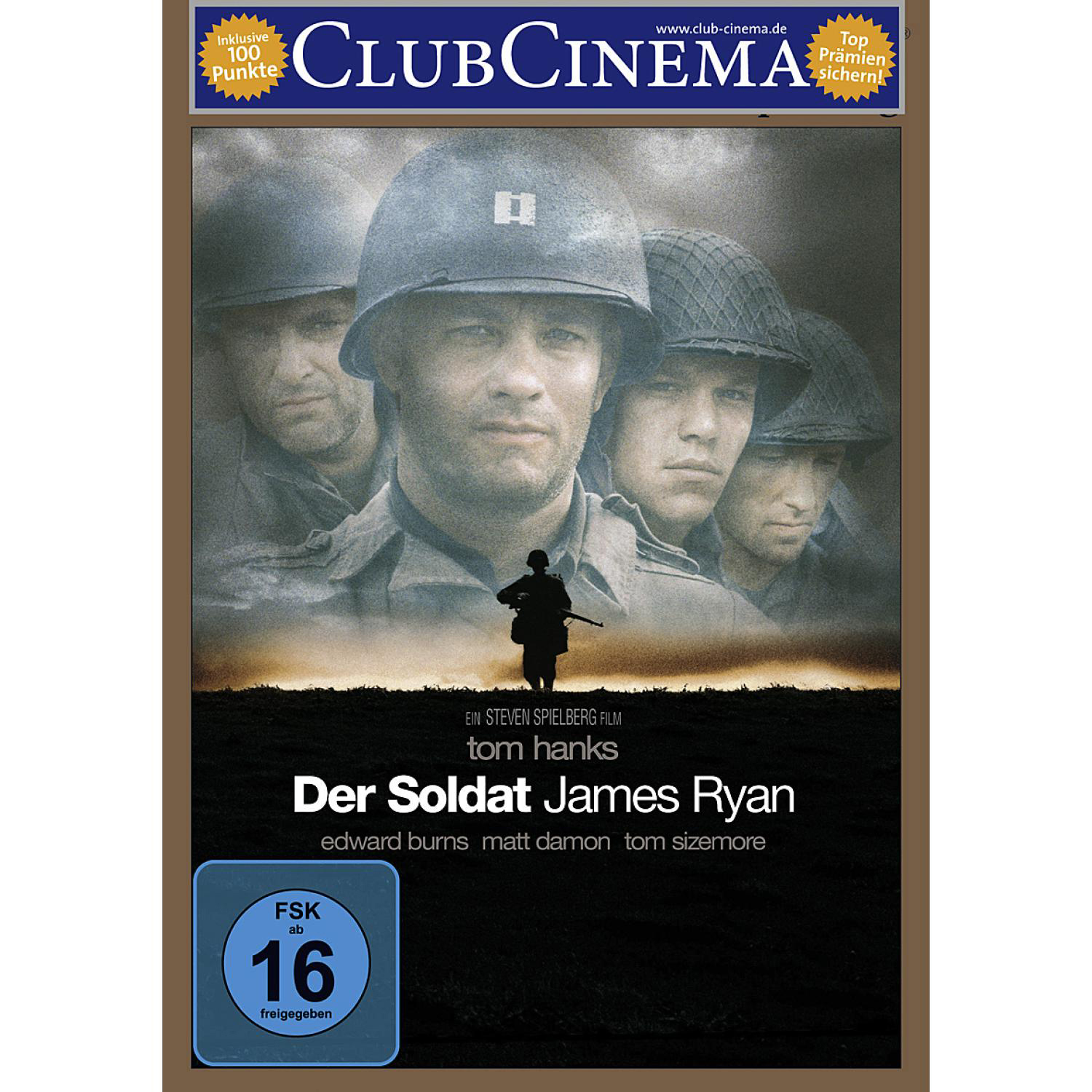 Der Soldat James Ryan DVD-Cover mit Tom Hanks und anderen Soldaten.