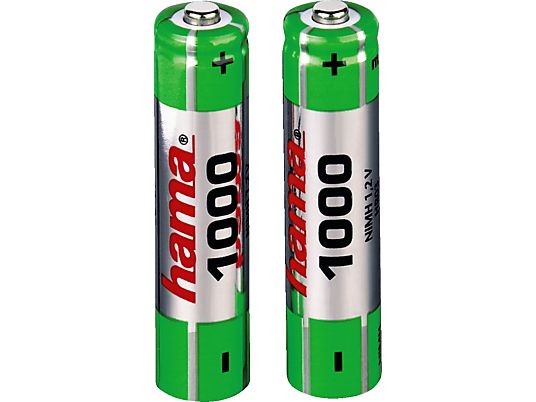 HAMA 87055 NIMH AAA 1000MAH 2PCS - Batterie (Weiß/Grün)