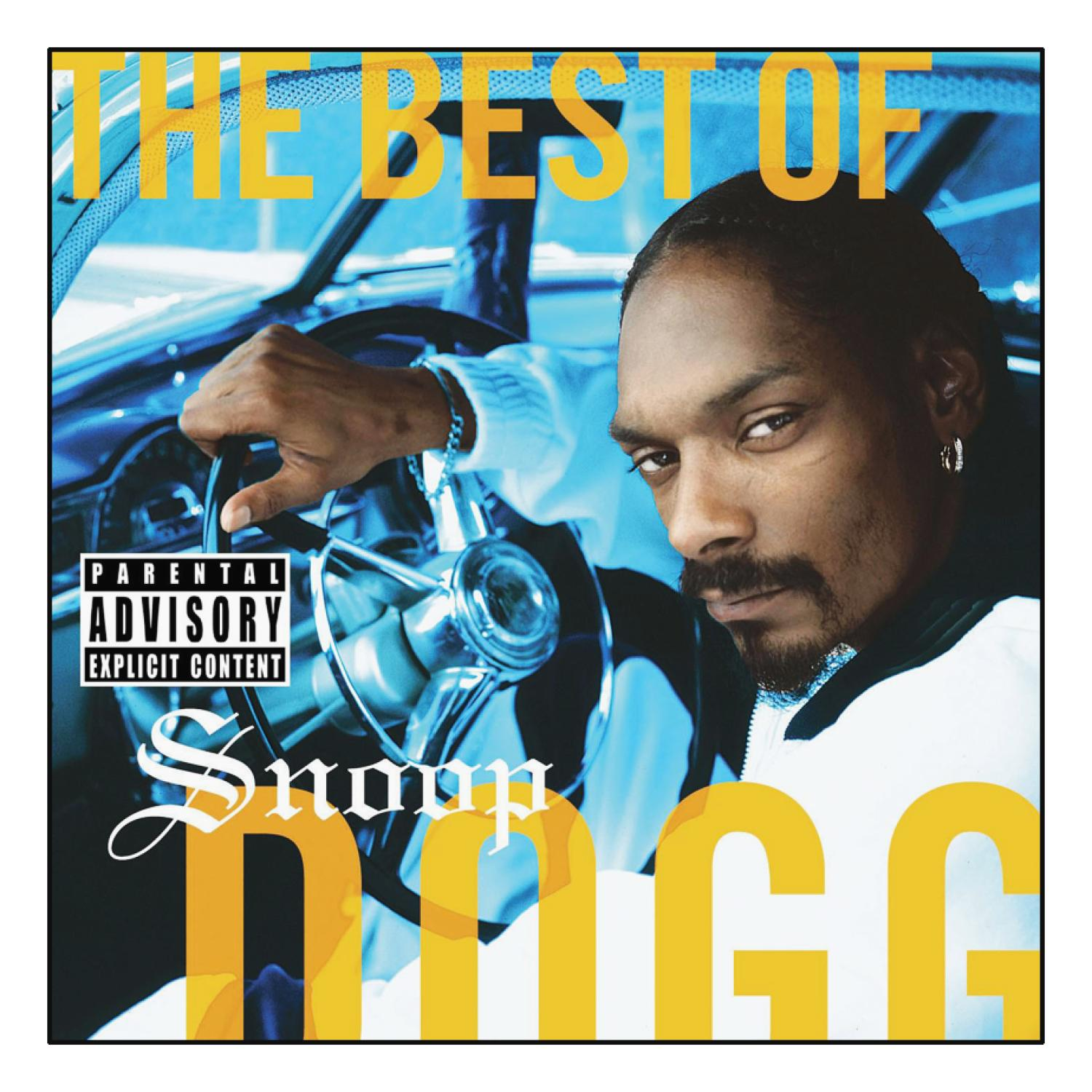 Snoop Dogg im Auto, Text 'The Best of Snoop Dogg'.