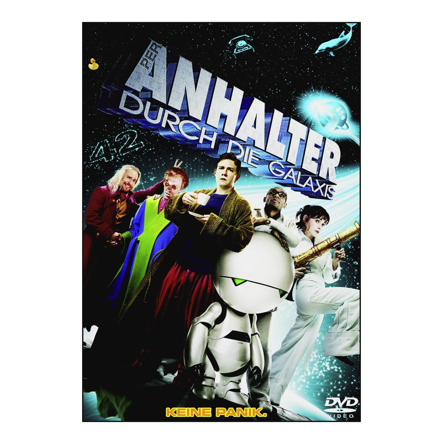 DVD-Cover für den Film 'Per Anhalter durch die Galaxis'.