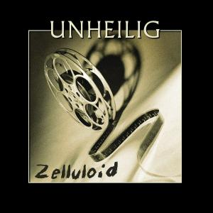 Filmrolle mit Zelluloidband, sepiafarben, mit dem Titel UNHEILIG.