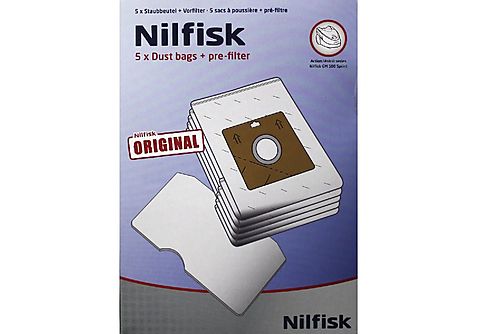 Bolsas de aspirador - Nilfisk 30050002 Bravo 5 unidades, Compatible con Aspirador Bravo