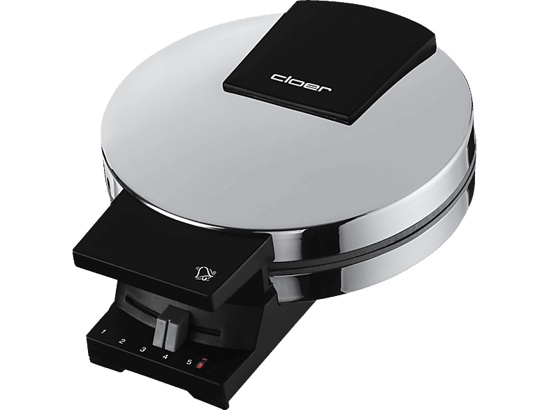 Cloer CL0185 Ø16cm Herz-Waffeleisen, Silber, 960 Watt