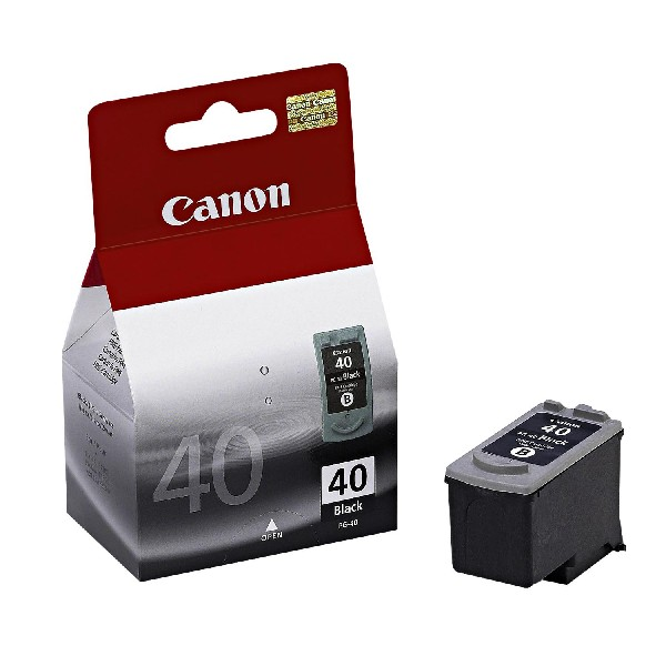 Canon 40 Schwarze Tintenpatronenbox und Patrone.