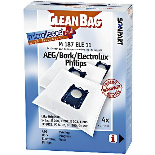 Bolsas De Aspirador scanpart m187 11 compatible con electrolux pack 4 unidades 187