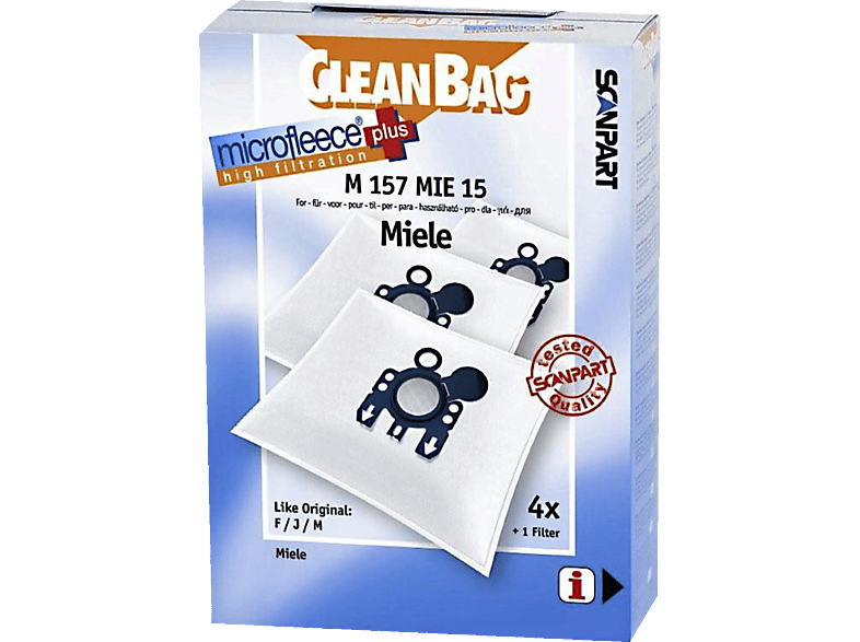 CLEANBAG Stofzuigerzakken (2682226157 M 157 MIE 15 TYP F J M)