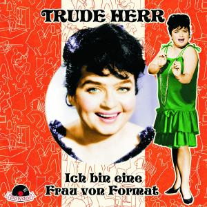 Albumcover von Trude Herr. Eine lächelnde Frau in einem Kleid steht im Mittelpunkt.