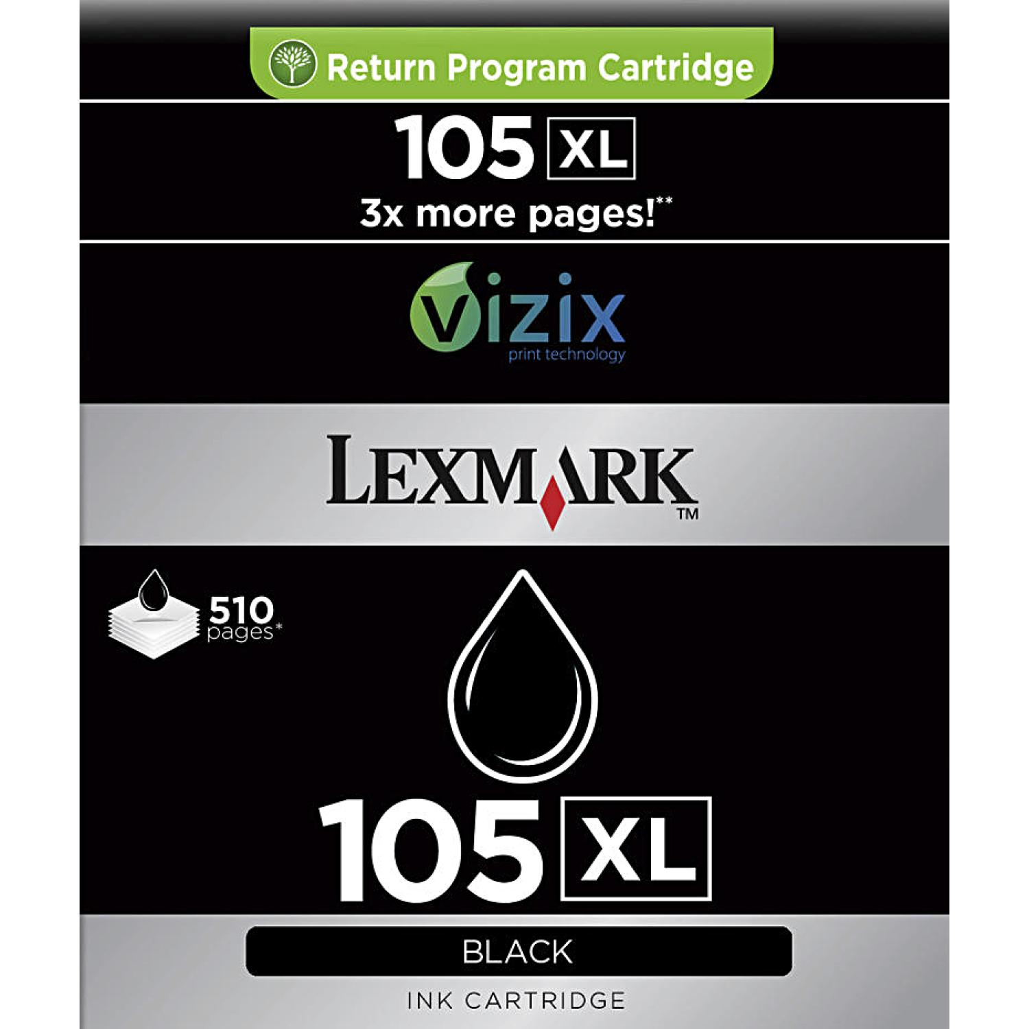 LEXMARK Nr. 105XL Tintenpatrone Schwarz (14N0822E)