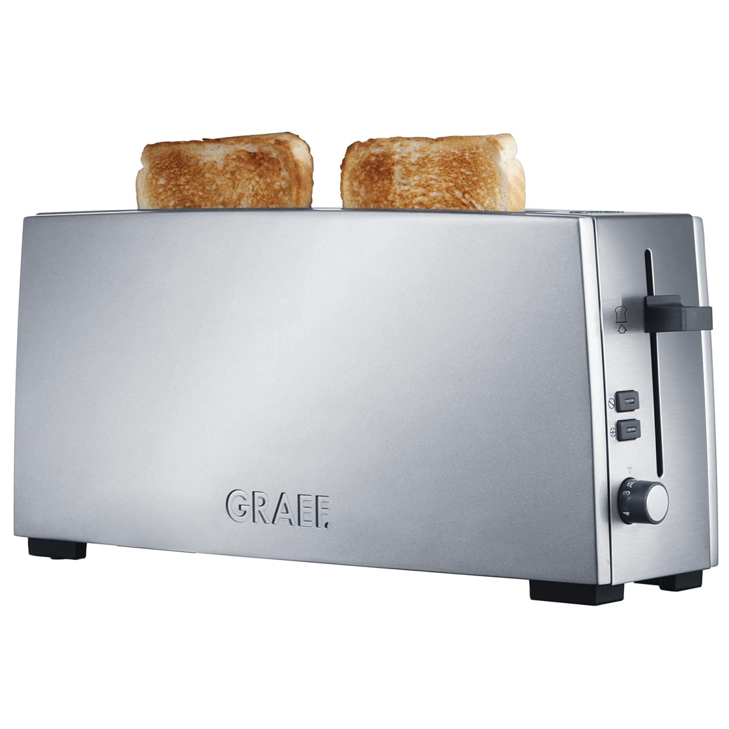 GRAEF Toaster Toaster TO 90 Toaster (Silber, 880 Watt, Schlitze: 1)