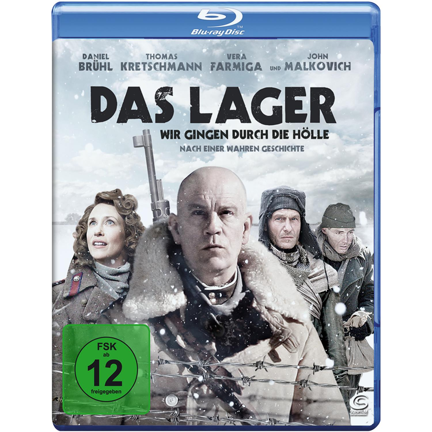 Blu-ray-Cover für Das Lager. Zeigt John Malkovich und andere Schauspieler in Winterkleidung.