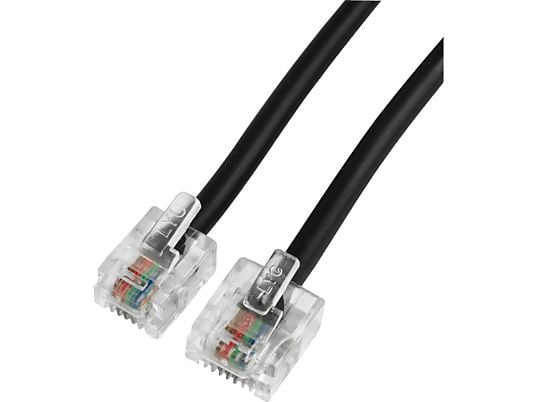 HAMA Cavo di connessione DSL, presa modulare 6p4c - 8p4c, 10m - Cavo di connessione DSL (Nero)