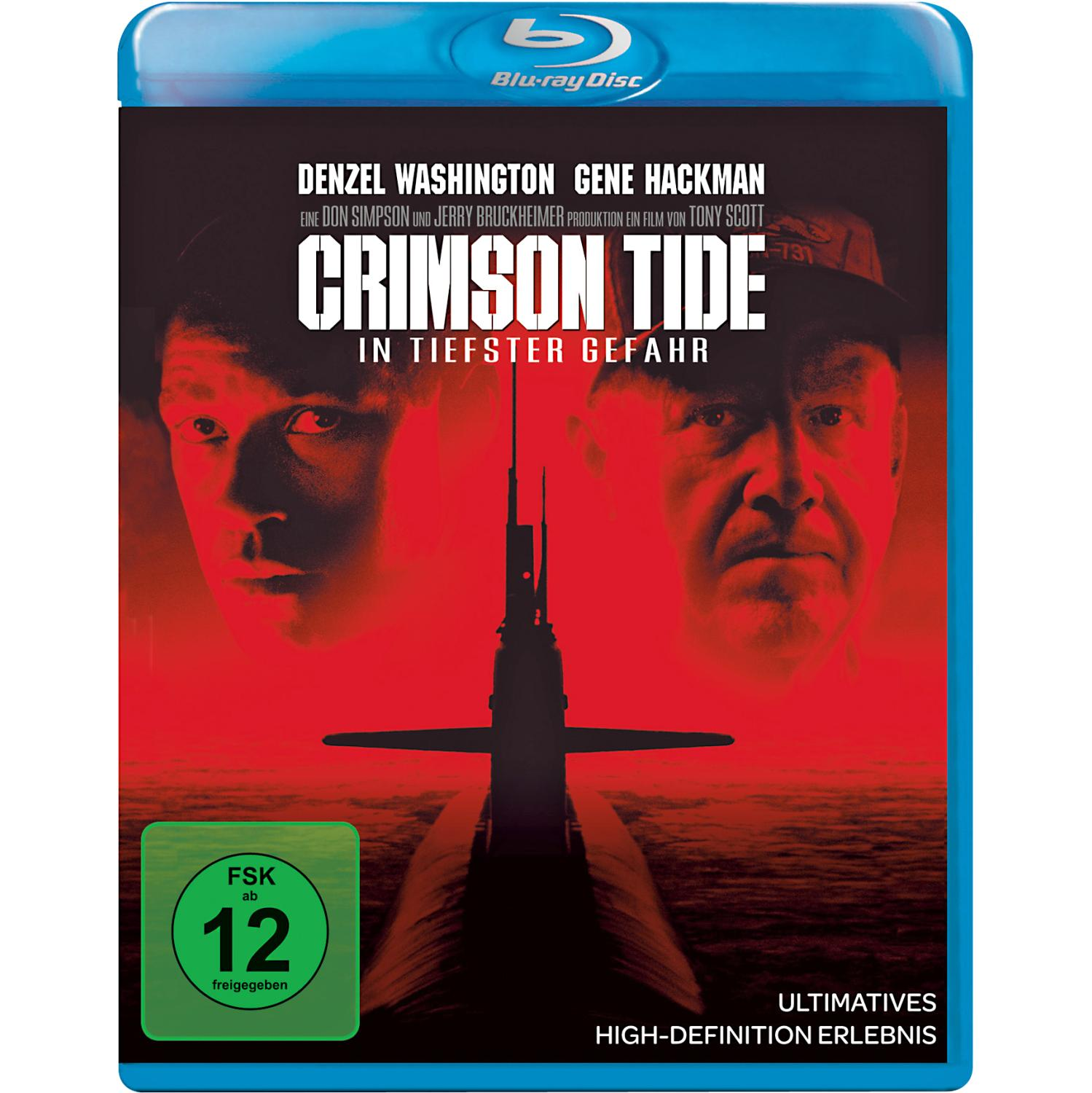 Crimson Tide Blu-ray-Cover. Denzel Washington und Gene Hackman.