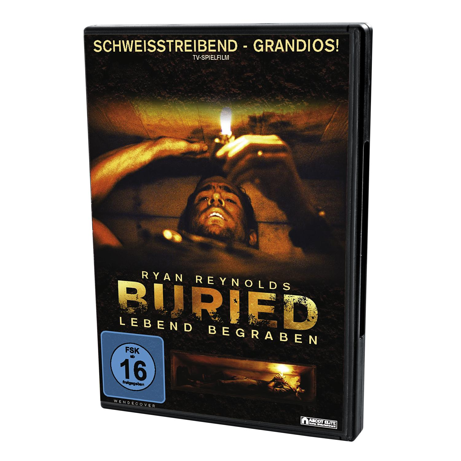 Filmcover mit Ryan Reynolds lebendig begraben, betitelt 'Buried'.