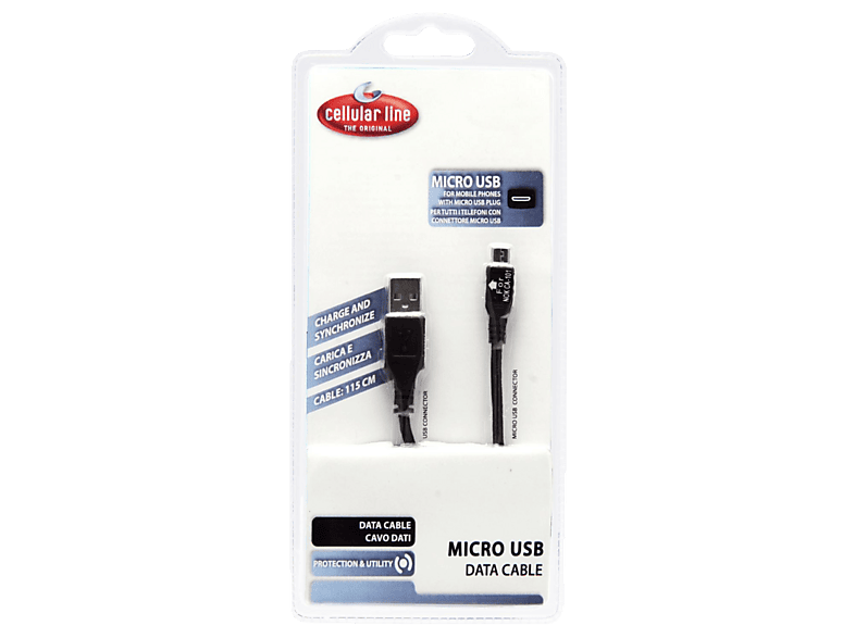 CELLULAR LINE 30288, USB-Kabel, 1 m, Schwarz