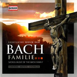 Albumcover mit Kreuz und Jesus. Text: Geistliche Musik der Bach Familie.