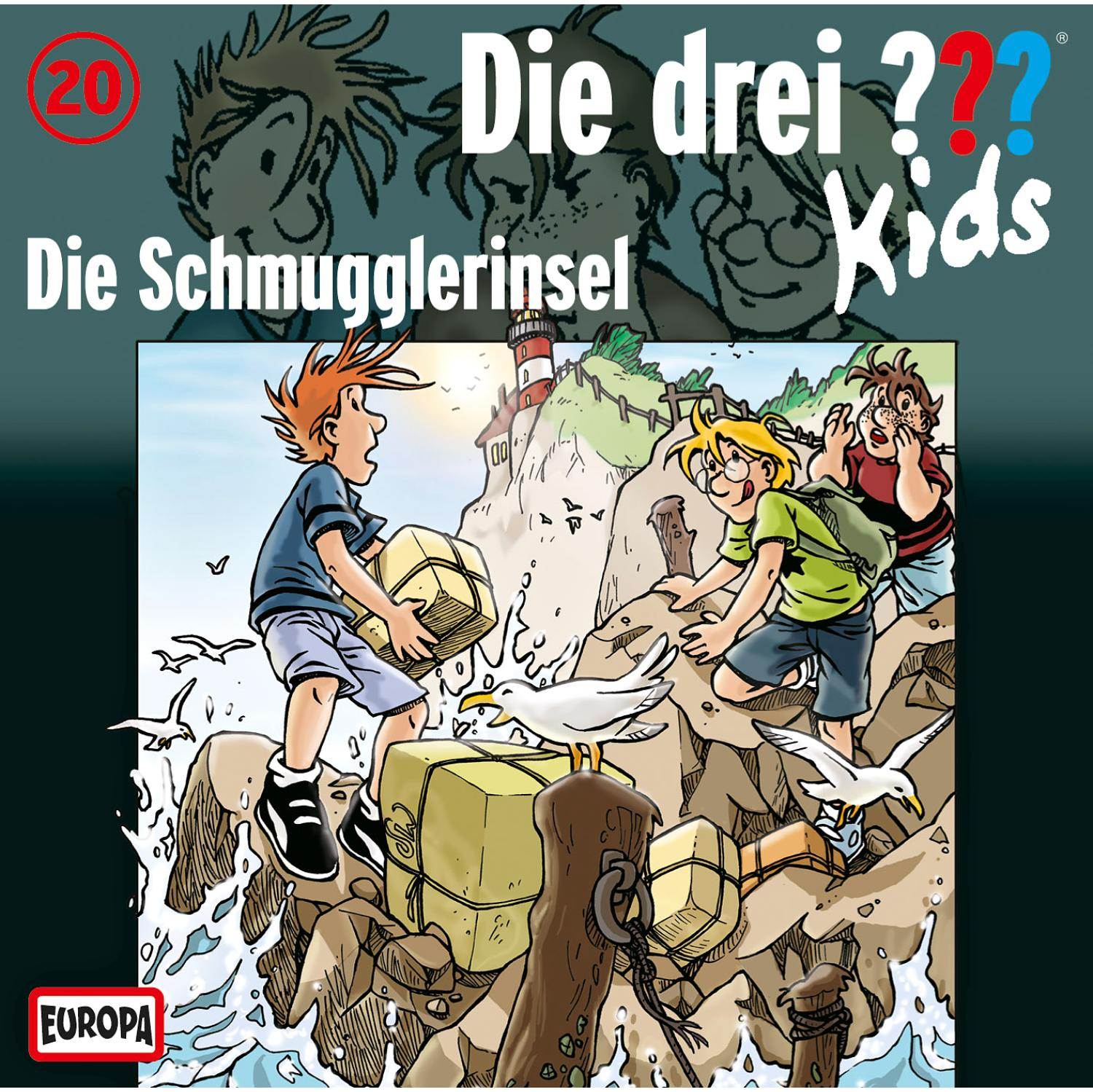 Comic-Cover: Drei Kinder, ein Leuchtturm und eine Möwe.
