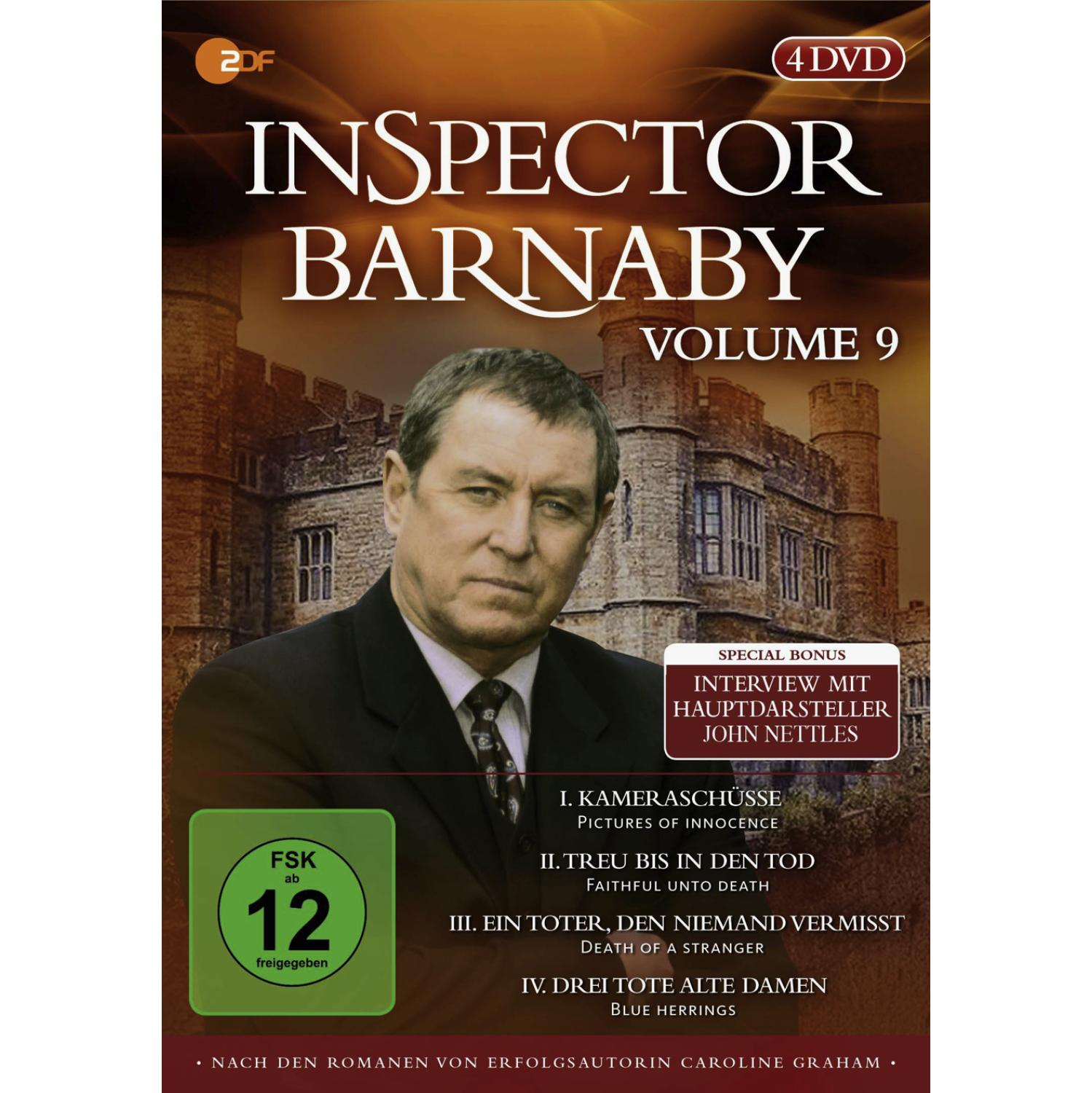 DVD-Hülle mit einem Mann. Der Text lautet "Inspector Barnaby Volume 9".