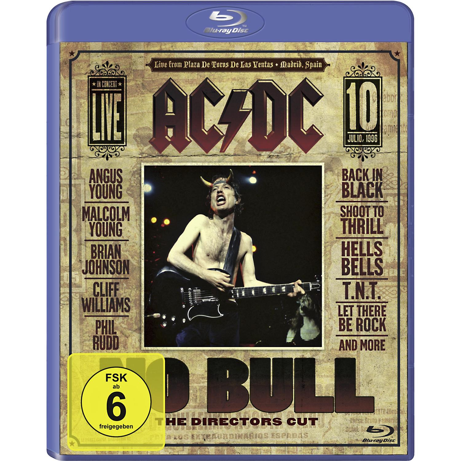 AC/DC élő koncert Blu-ray borító, Angus Young előadásfotójával.