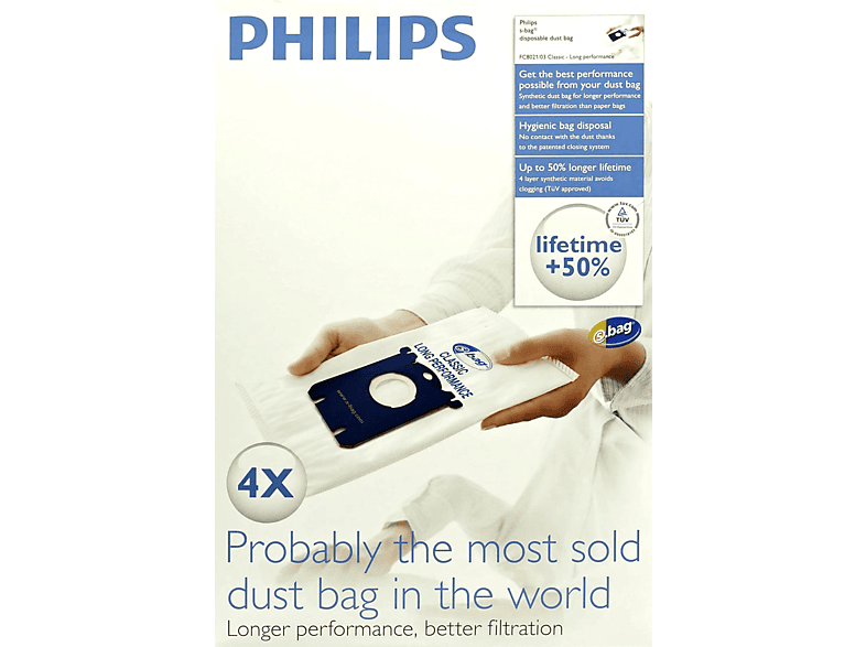 PHILIPS FC 8021/03 S-Bag Classic Long Performance Staubsaugerbeutel ...