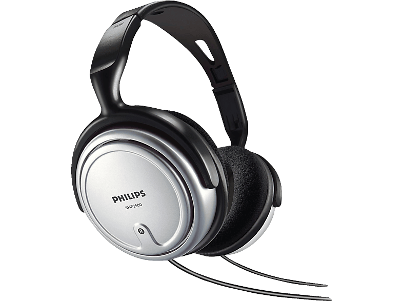 PHILIPS SHP 2500/10, Over-ear Kopfhörer Schwarz/Silber