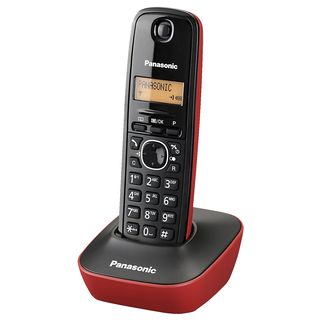Teléfono - Panasonic KX-TG 1611 SPR Rojo con identificador de llamadas
