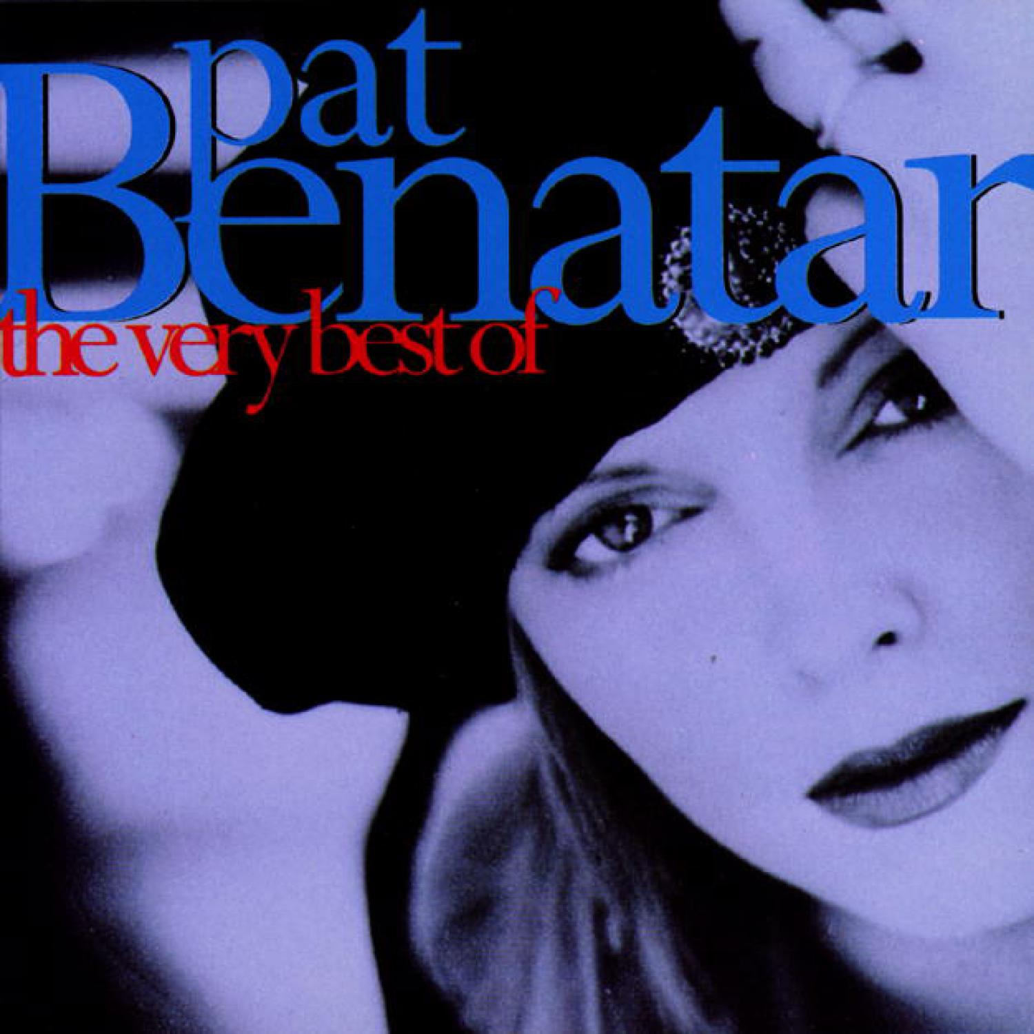 Pat Benatar Albumcover. Frau mit dunklen Haaren und Hut, Nahaufnahme ihres Gesichts.