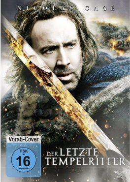 DVD-Cover mit Nicolas Cage mit Schwert und Text auf Deutsch.
