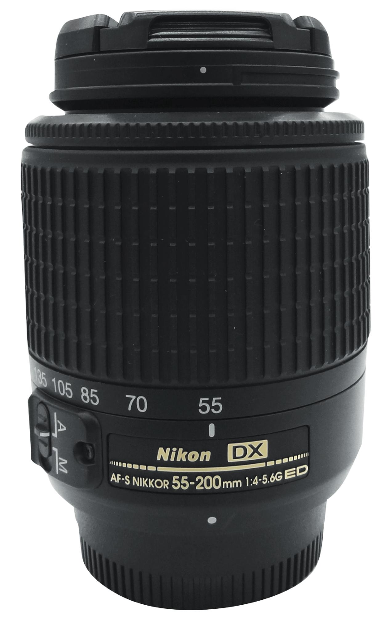 NIKON AF-S DX NIKKOR 55-200 mm 1:4-5,6G ED 55 mm - 200 mm f/4-5.6 für Nikon F-Mount, Schwarz)