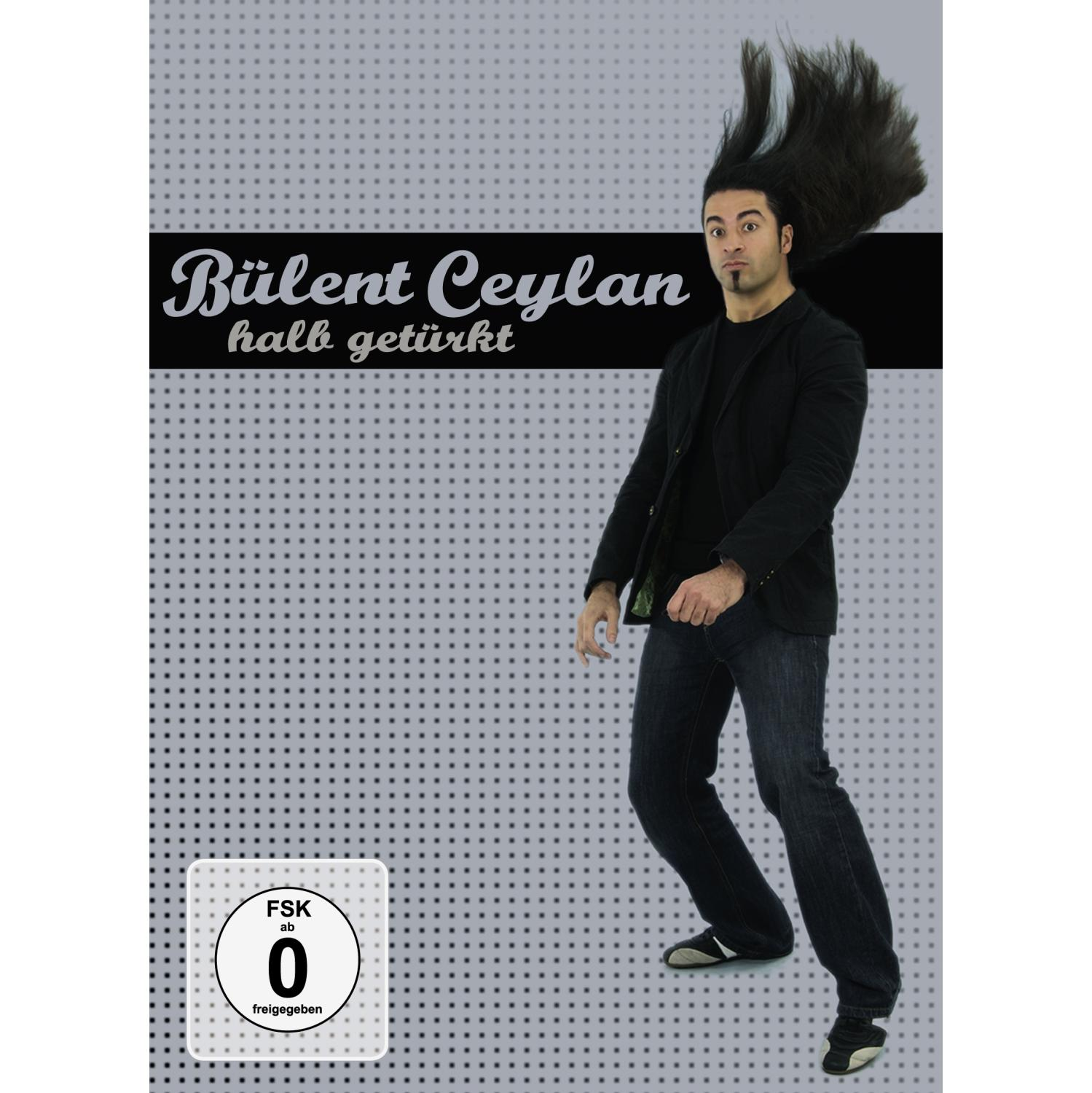 Albumcover von Bülent Ceylan, ein Mann mit langen Haaren in schwarzer Jacke und Jeans. Grauer Hintergrund.