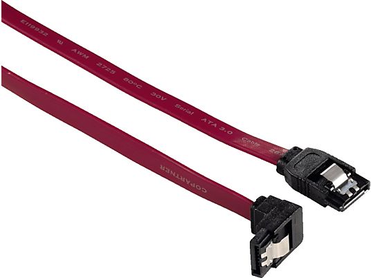 HAMA Câble SATA III, connecteur coudé, 60 cm, rouge - Câble de données., 60 cm, Rouge