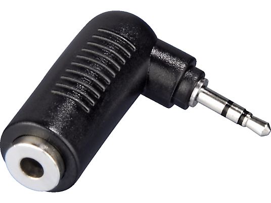 HAMA adattatore angolare, jack innesto 3,5 mm stereo – presa a 90 ° 2,5 mm -  (Nero)