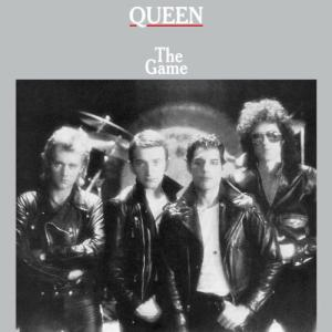 Queen Albumcover, Schwarzweißbild der Band.