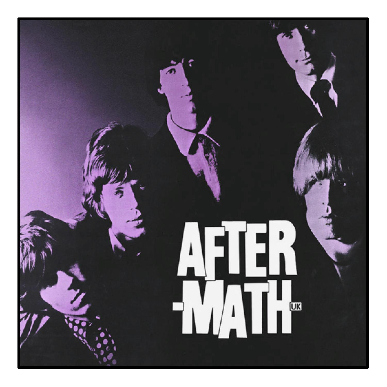 Az 'Aftermath' album borítója. A Rolling Stones tagjai fekete-fehérben.