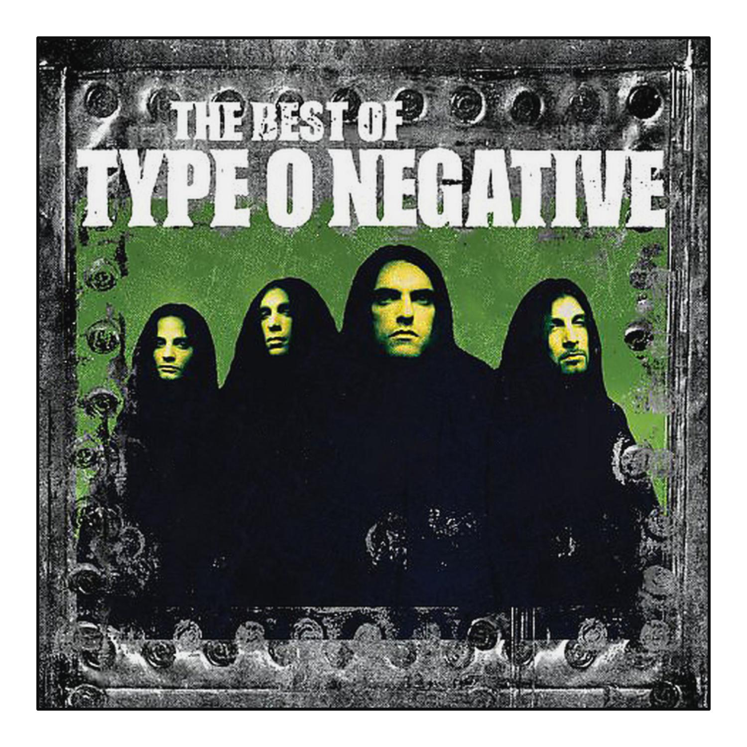 Albumcover mit vier Personen in Schwarz, mit dem Text 'The Best of Type O Negative'.