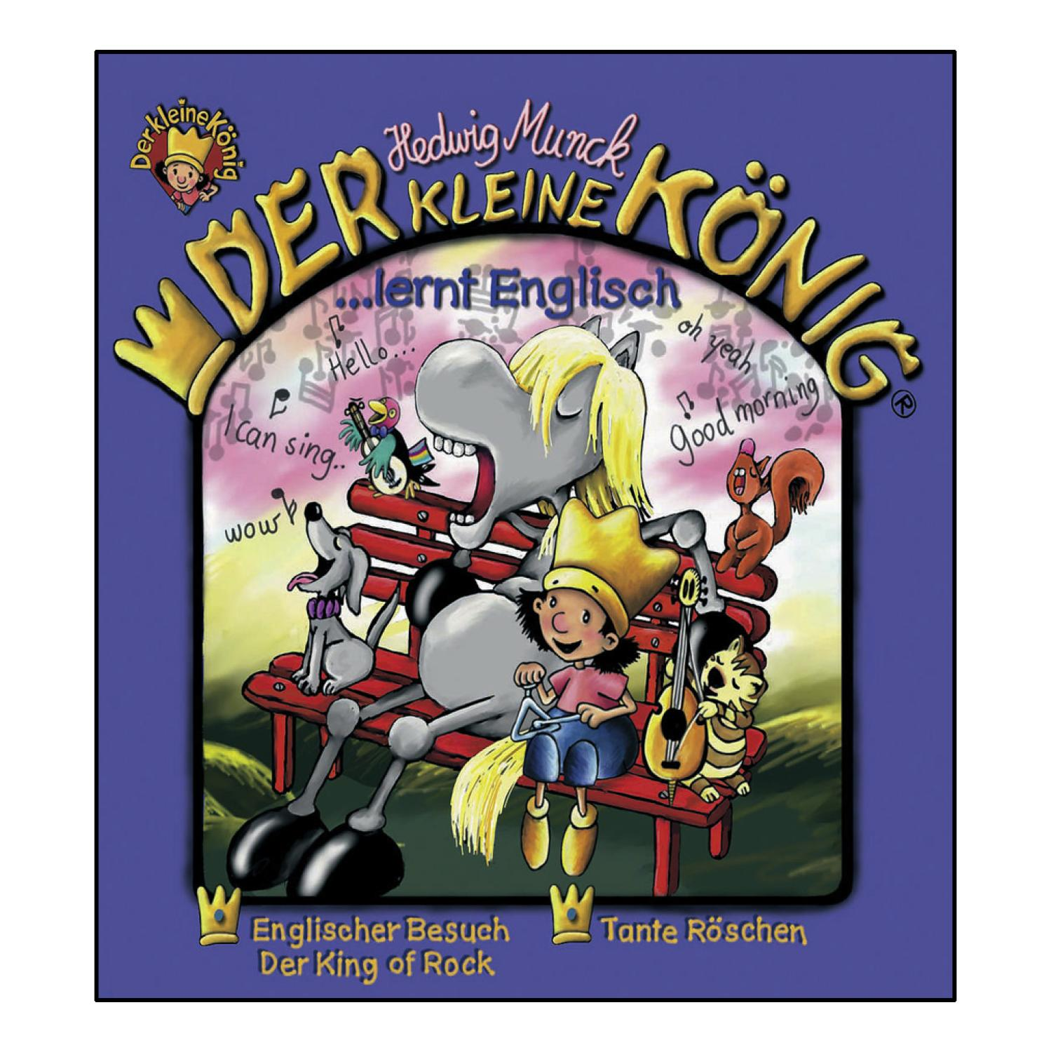 Kinderbuchcover mit Zeichentrickfiguren auf einer Bank mit Text.