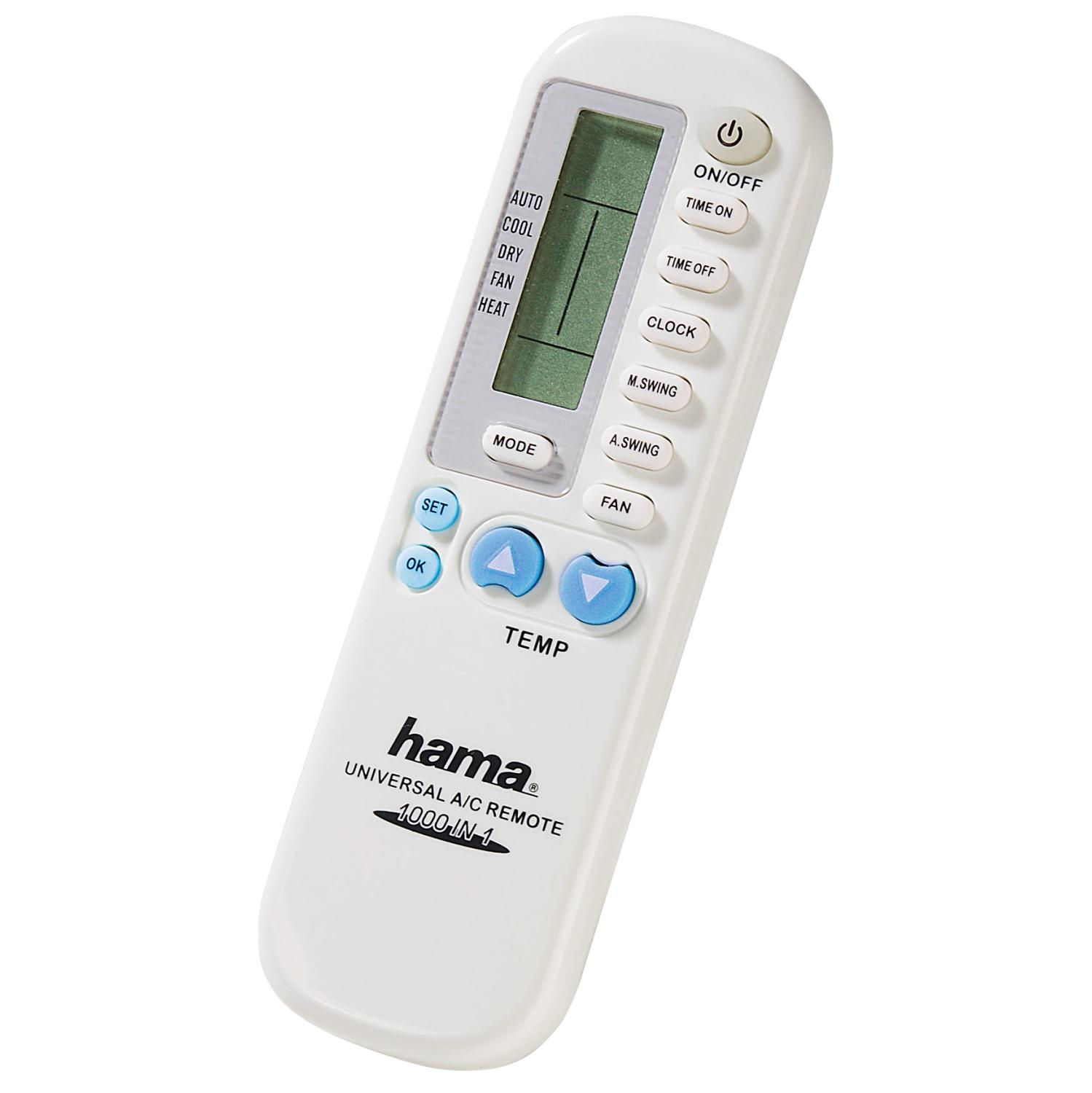 Mando Para Aires acondicionados universal hama distancia ii ir inalámbrico pulsadores blanco botones 40080