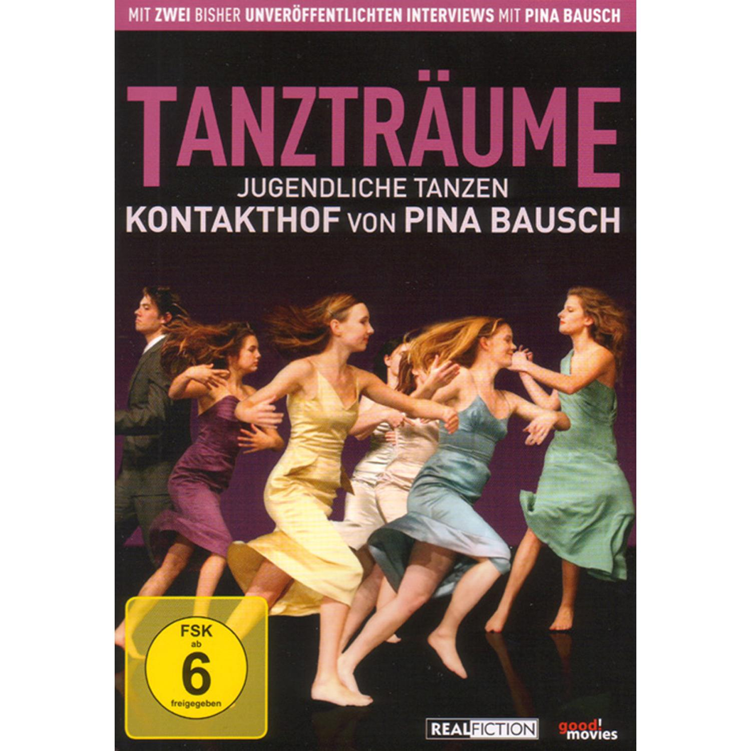 DVD-Cover: Tänzer in einer Vorstellung, mit gelbem und rosa Titel und einem Film-Rating-Logo.