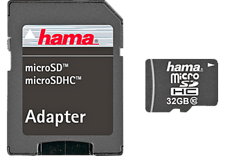 HAMA 108086 22MB/S CL10 +AD - Micro-SDHC-Cartes mémoire  (32 GB, 22, Noir)