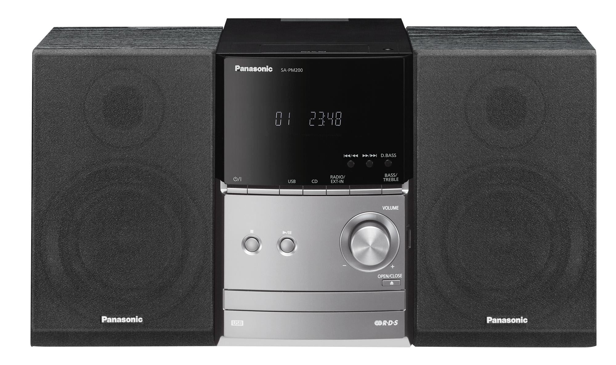 Microcadena - Panasonic PM-200EG-S, Negra/ Plata