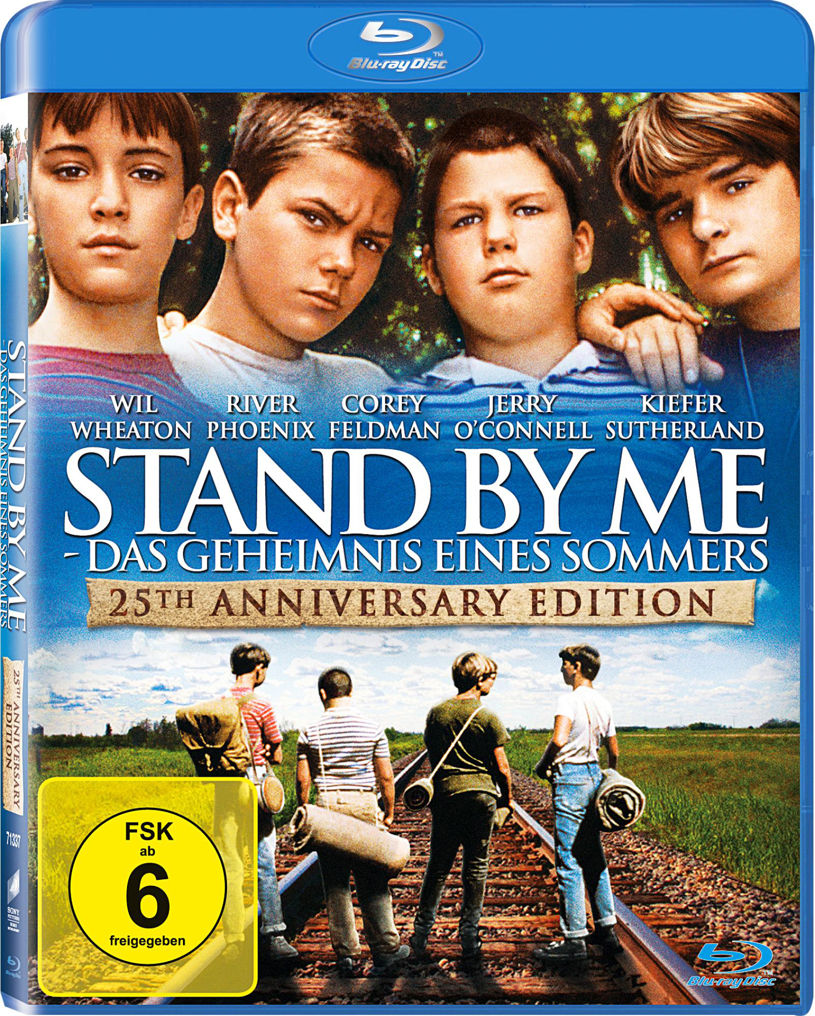 Blu-ray-Cover für 'Stand By Me'. Zeigt vier Jungen und den Filmtitel.