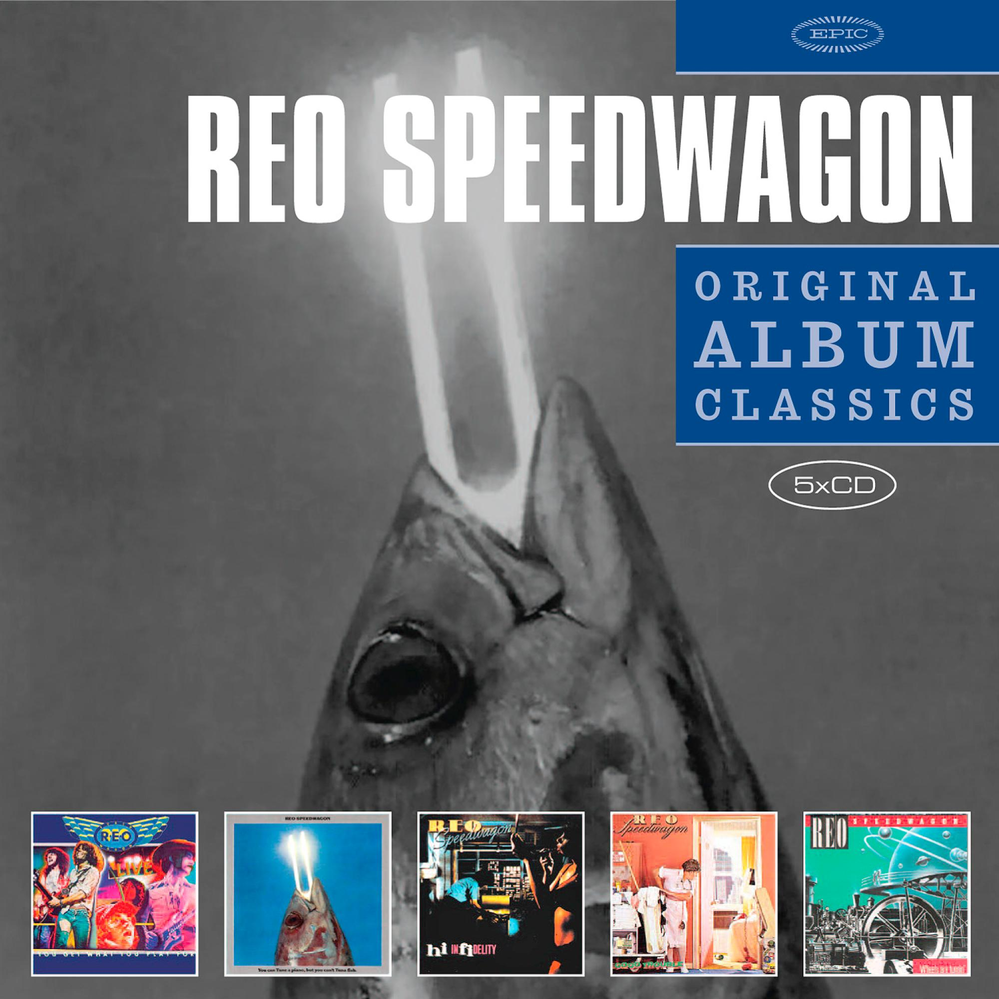 Albumcover für REO Speedwagon. Ein weißer Fisch mit Licht kommt aus seinem Kopf. Albumname steht oben.