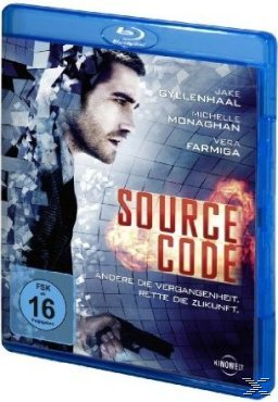 Filmposter für Source Code, mit Jake Gyllenhaal und einer Pistole. Blu-ray-Cover.