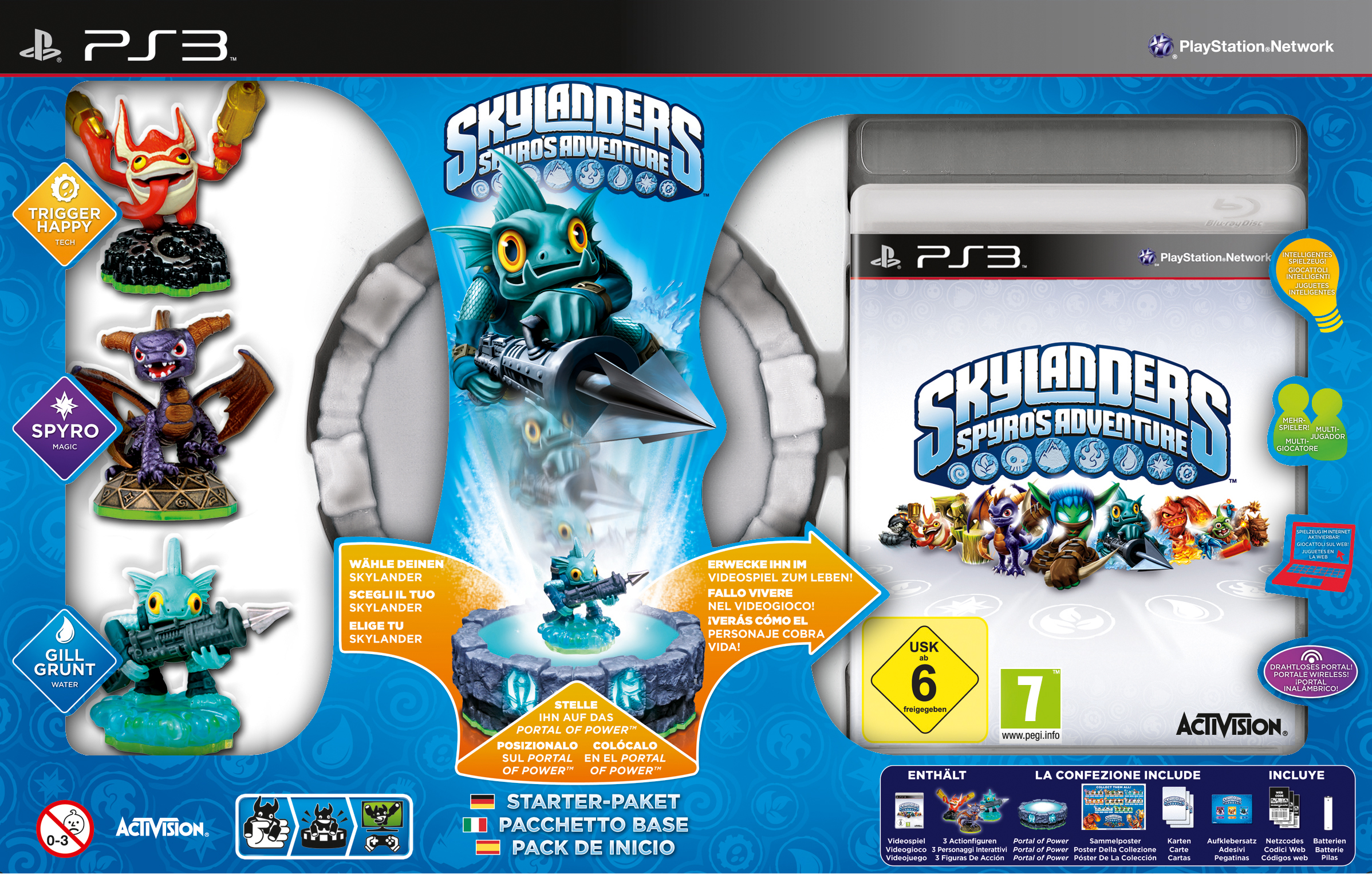 SKYLANDERS Skylanders: Spyro's Adventure - Starter Pack Inkl. 3 Figuren Spielfiguren