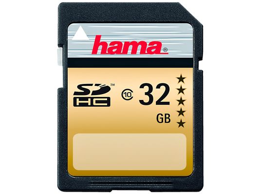 HAMA SDHC 22MB/S CL10 - SDHC-Cartes mémoire  (32 GB, 22 MB/s, Noir/Or)