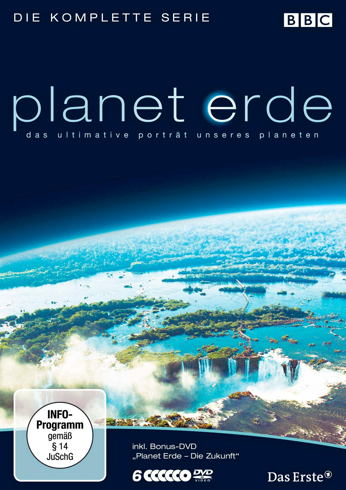DVD-Cover für 'Planet Erde' mit Erd-Bild, blauem Titel und BBC-Logo.