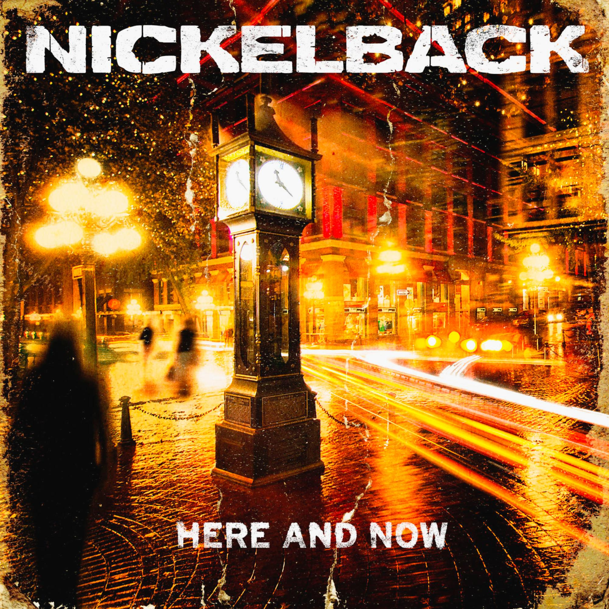 Nickelback-Albumcover: Ein Uhrturm bei Nacht mit Stadtlichtern und verschwommenen Fahrzeugspuren.