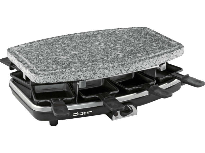 Cloer 6430 Raclettegrill mit Naturstein Raclette (in Schwarz, für 8 Personen, 1200 Watt) — Foto 2 von 2
